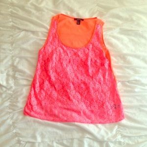 Forever 21 Pink Lace Tank